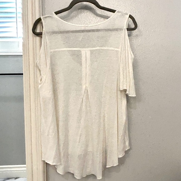 Free People Womens Bittersweet Linen Blend Cold Shoulder Casual Top - Picture 5 of 7